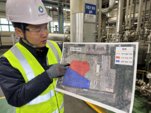 GPR 수분분포 분석으로 결정한 공장 매설배관 누수 의심구역 및 굴착 권장구역 지도 — FD LEAKTECH